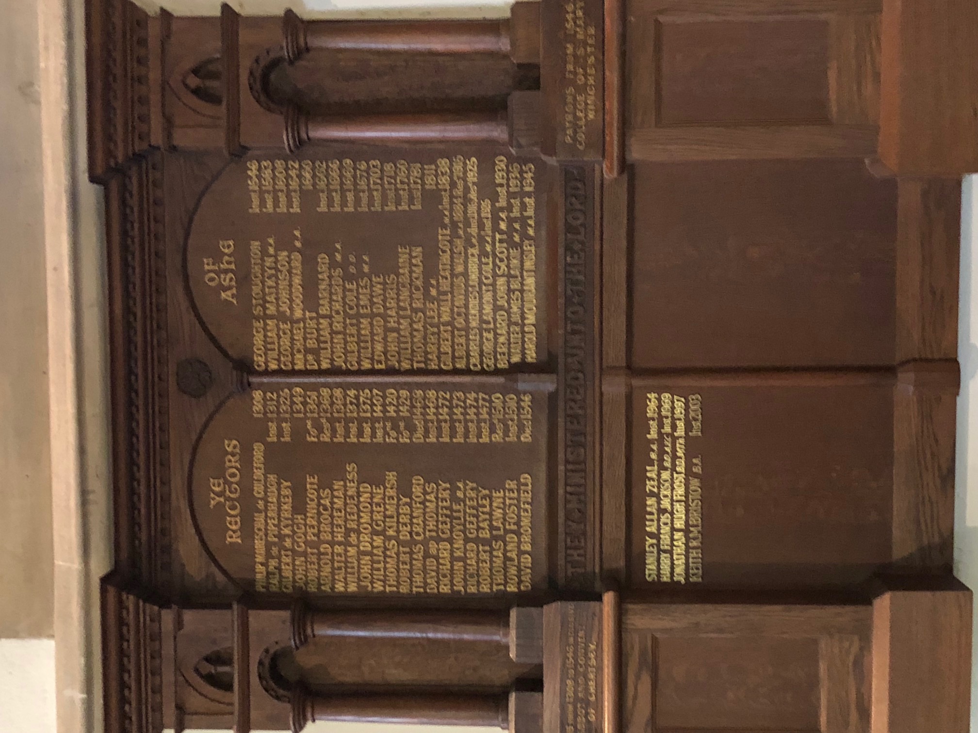 List of Vicars